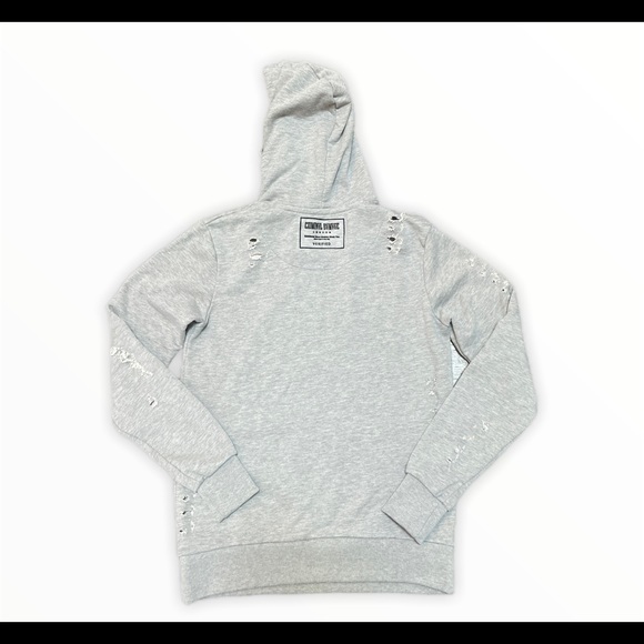 Light Grey Distressed Sweatshirt size Small - Picture 3 of 3